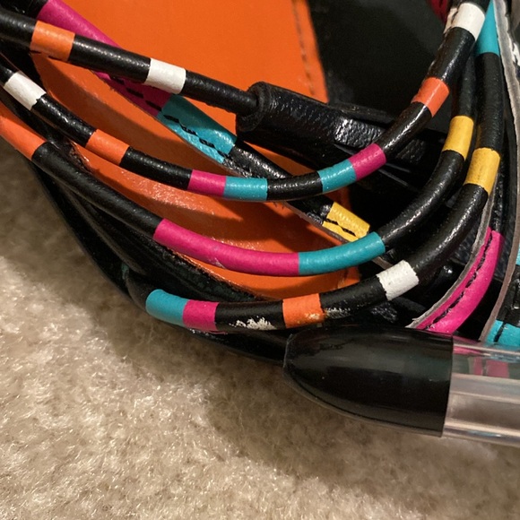 Colin Stuart Colorful Leather Straps Lace-Up/Wrap Sandals Heels Size 6.5 - Picture 13 of 13